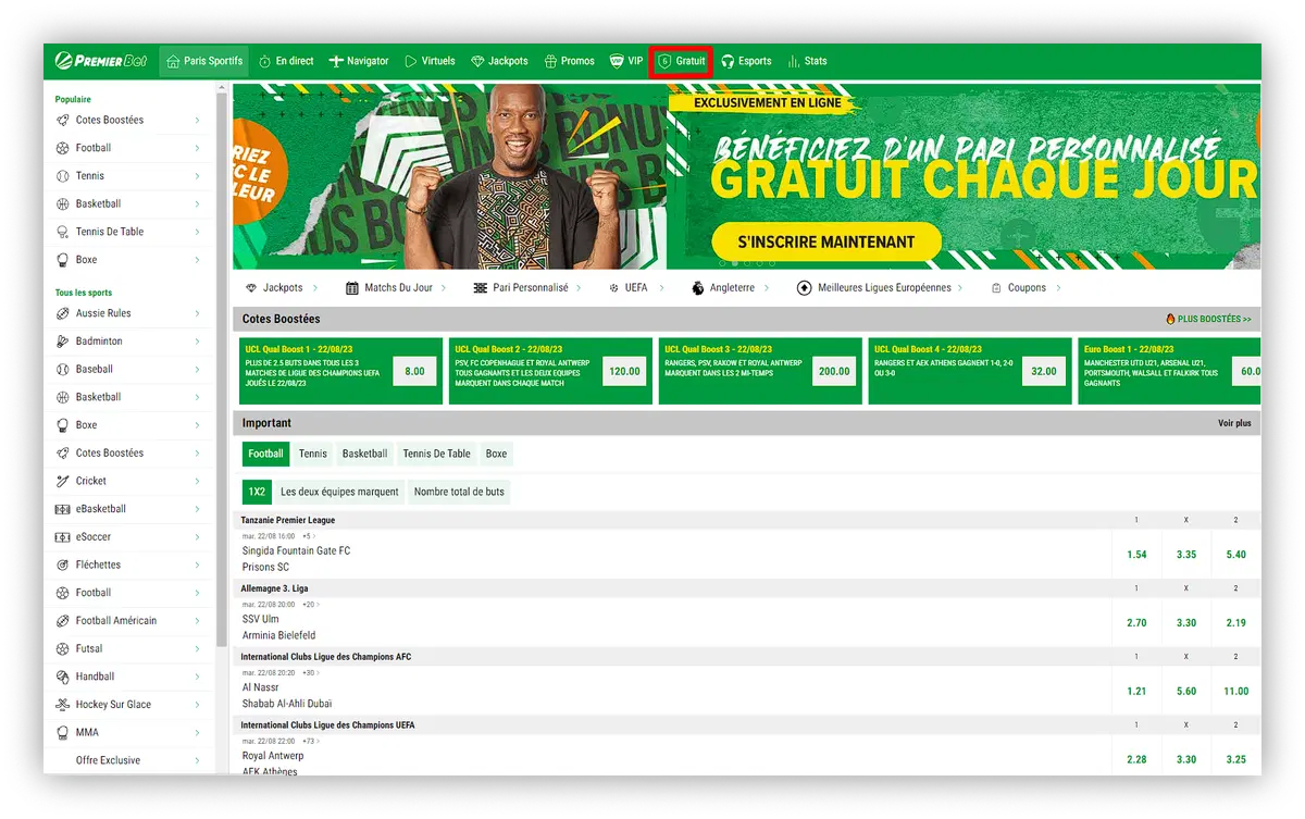 gratuit premierbet