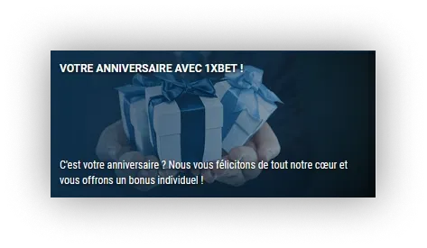 Bonus pour anniversaire 1xbet