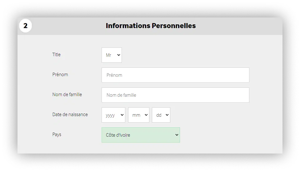 informations personnelles betway