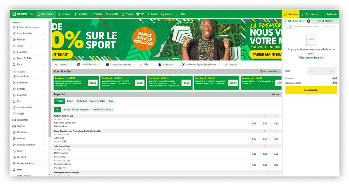 section virtuels PremierBet