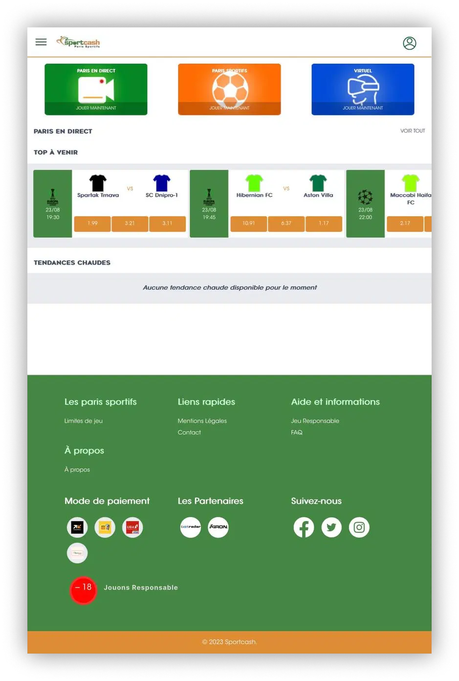 version mobile sportcash