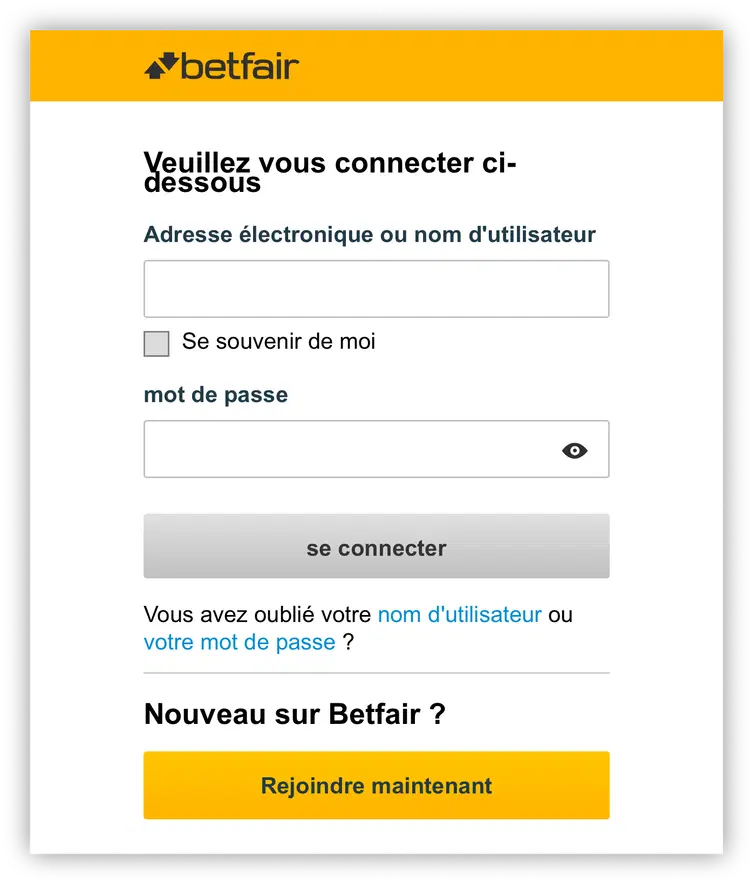 connexion Betfair