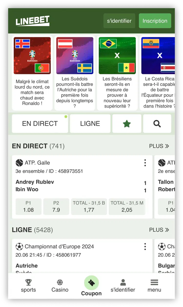 version mobile de linebet