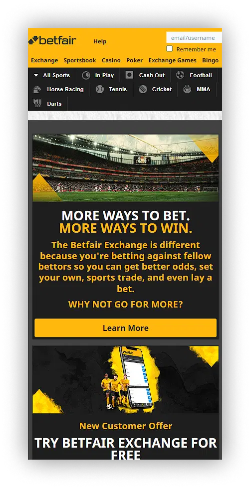 site web Betfair