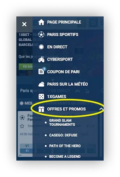 offres et promos 1xbet