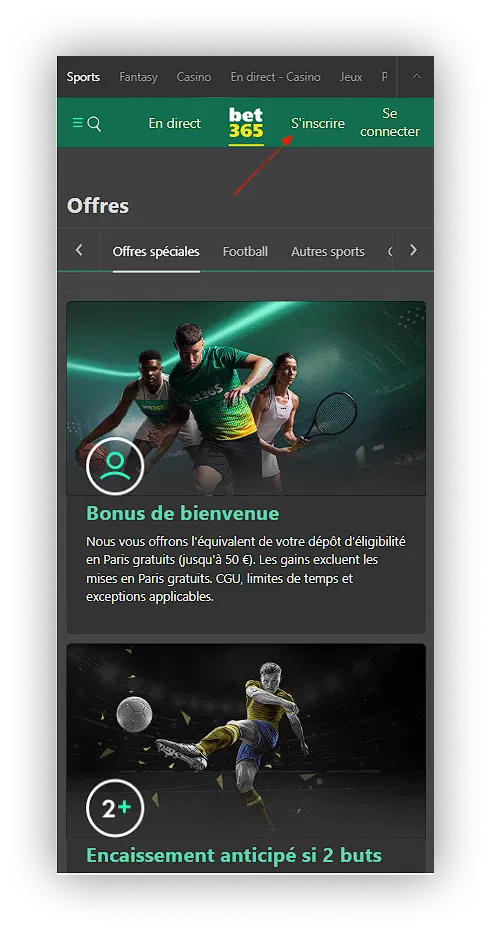 S'inscrire bet365