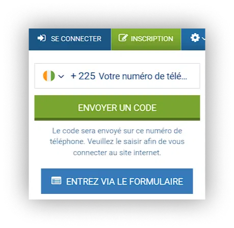 connexion par sms 1xbet 