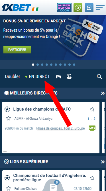 en direct 1xbet