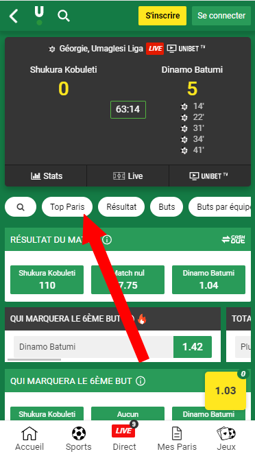 top paris unibet