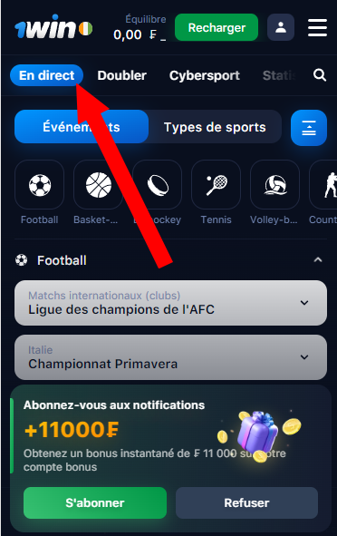 en direct 1win