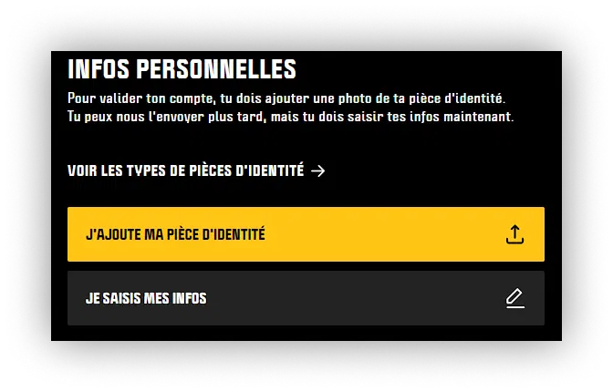 infos personnelles winamax