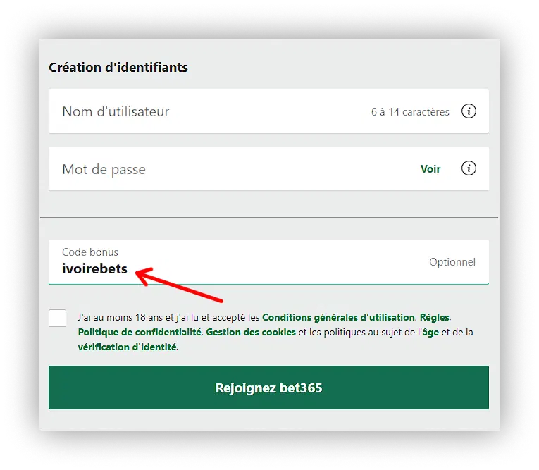 code promo Bet365 - ivoirebets