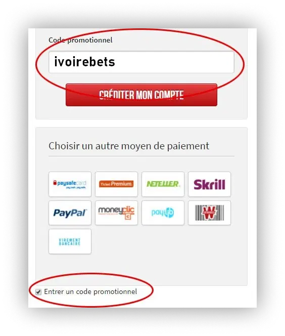 code promo ivoirebets winamax