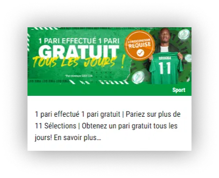 1 Pari Effectué 1 Pari Gratuit Bonus Premier Bet