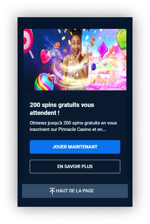 Bonus de bienvenue au casino