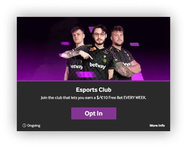 Esports Club Bonus Betway