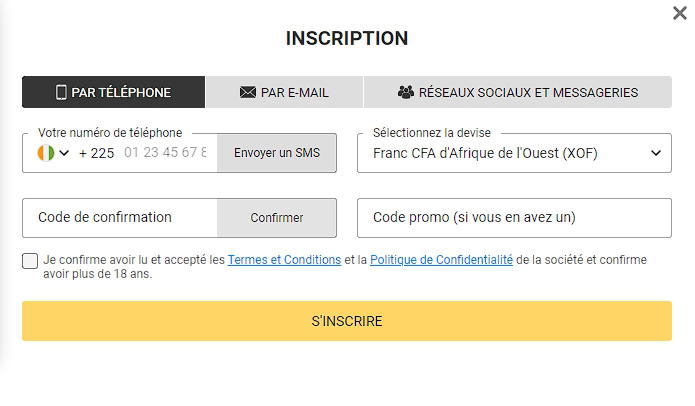 Inscription par téléphone Betandyou