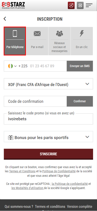 Appliquer un code promo à l'aide d'un numéro de téléphone mobile