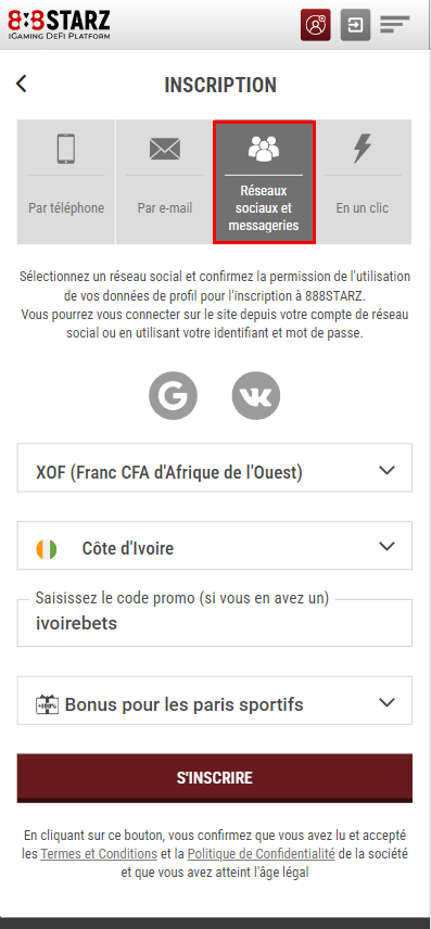 Appliquer un code promo en utilisant les médias sociaux