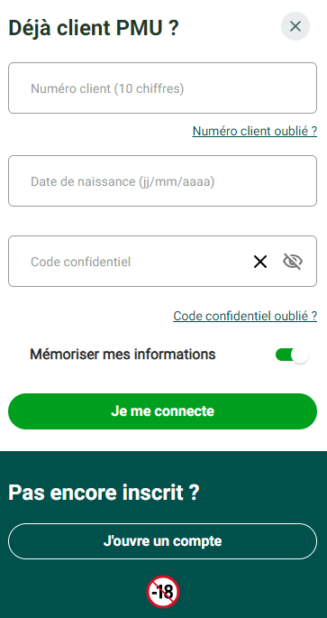 PMU connexion